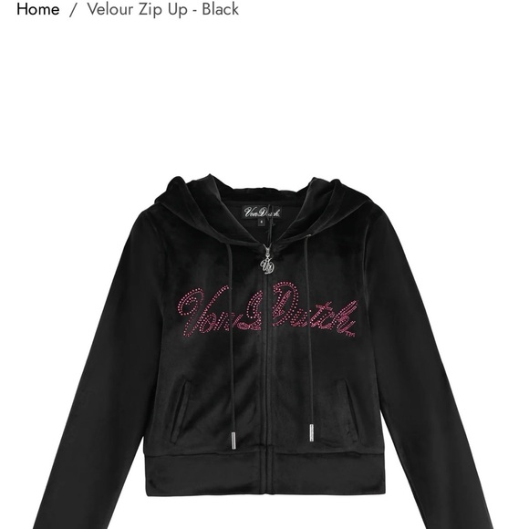 Von Dutch Black Velour Set with Pink Logo - Picture 2 of 8